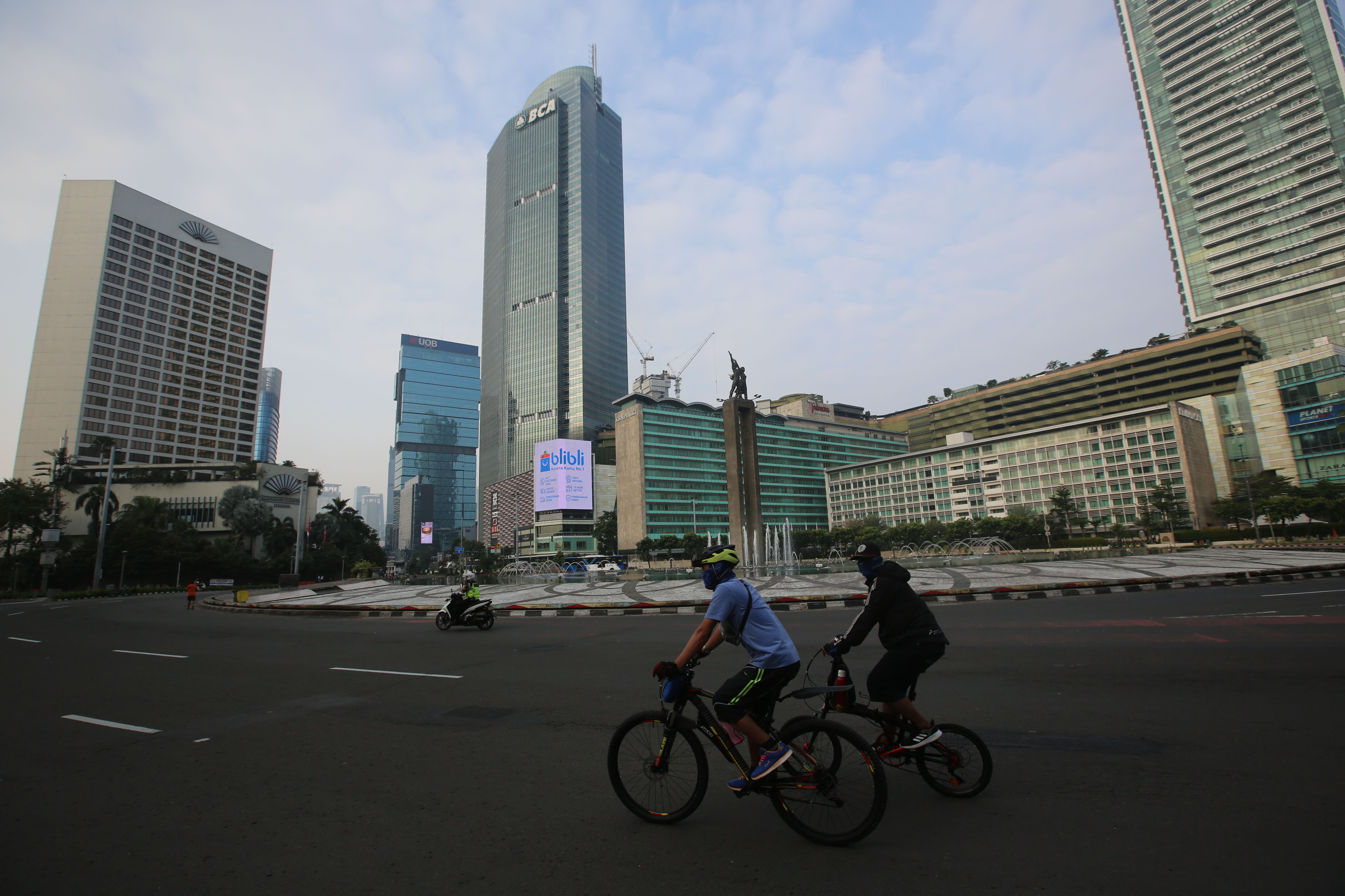 Bundaran HI Sepi dari Aktifitas Warga