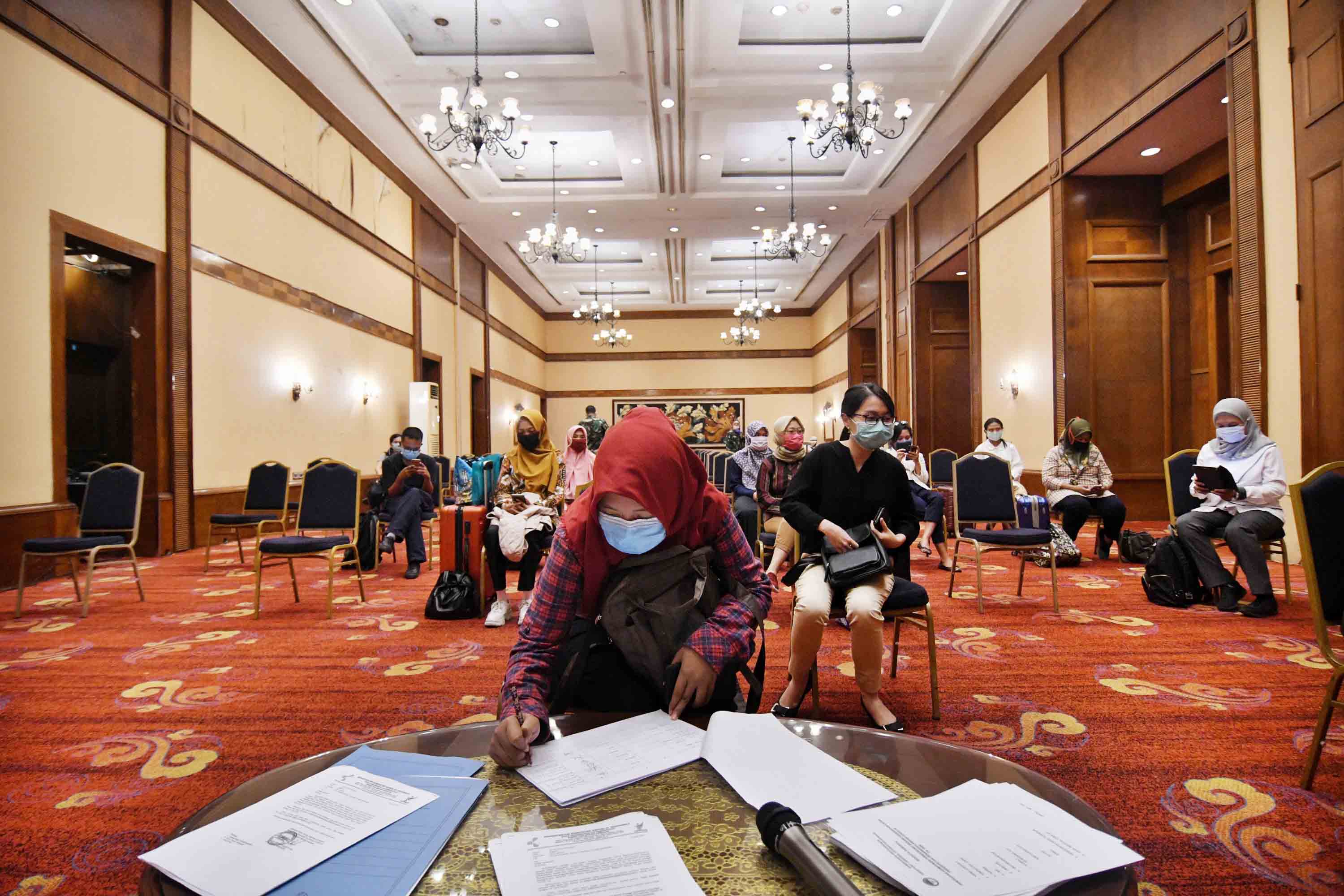 Para Relawan Kesehatan Tiba di The Media Hotel 