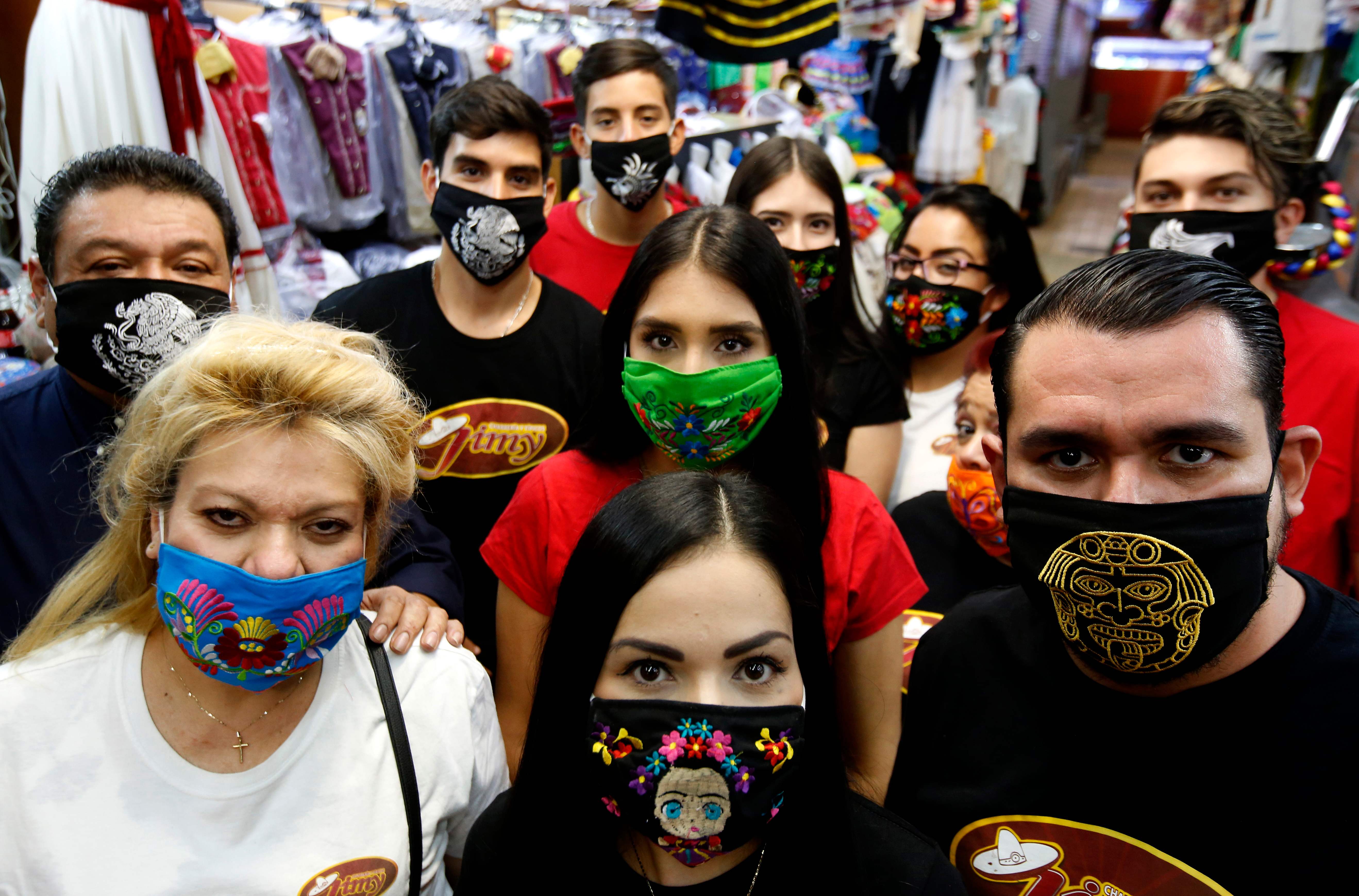 Masker Motif Tradisional Meksiko