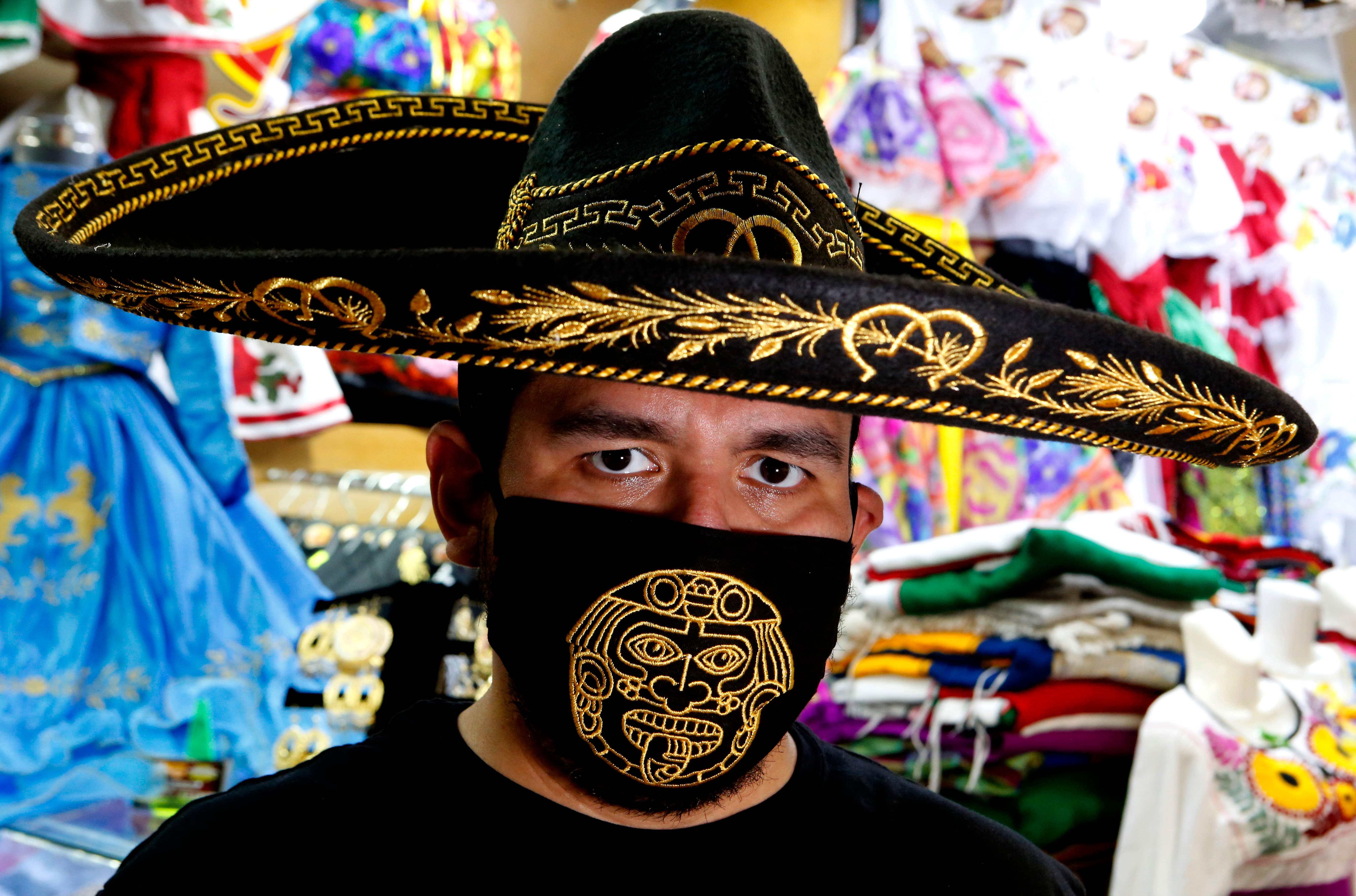 Masker Motif Tradisional Meksiko