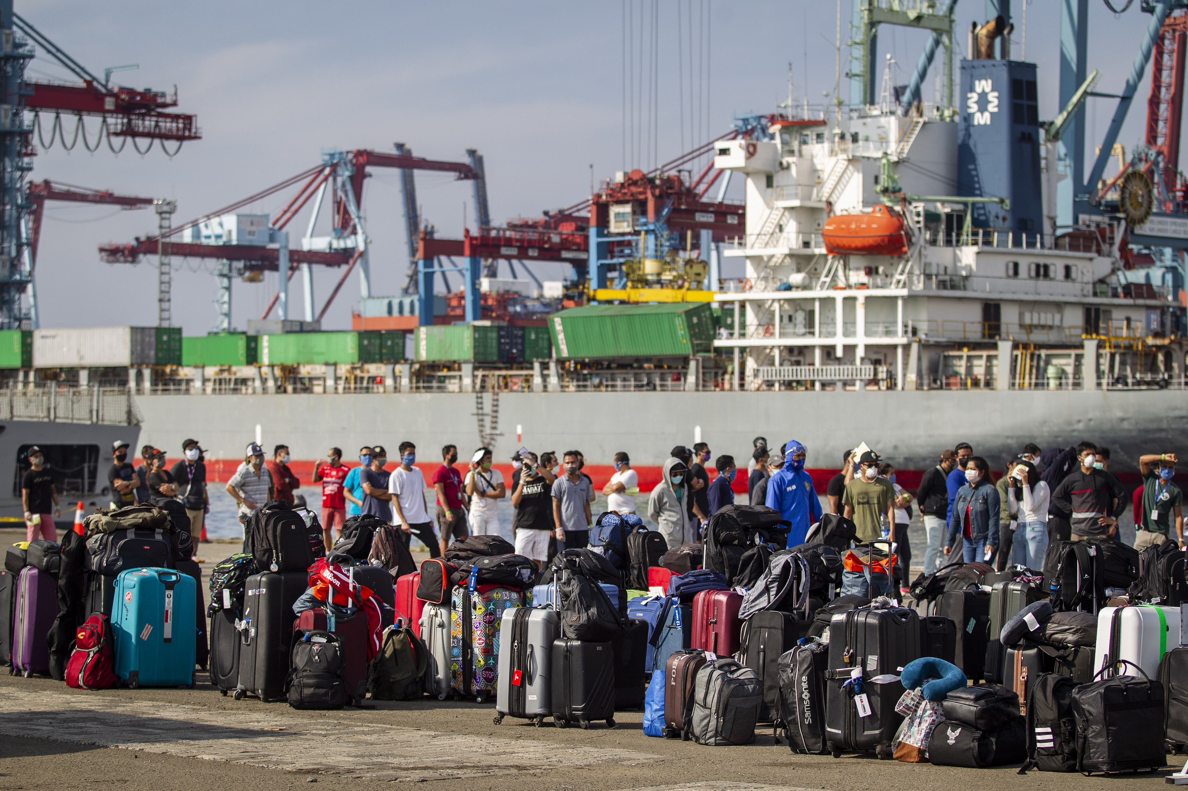 Kedatangan 818 WNI ABK Kapal Pesiar di Tanjung Priok