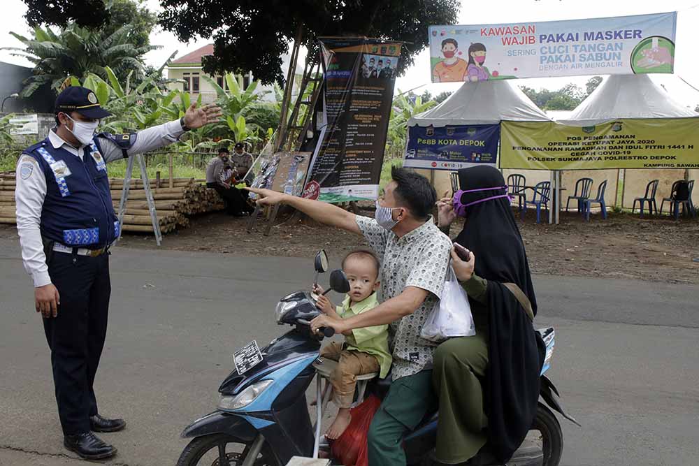 Pengawawan PSBB di Jalur Alternatif