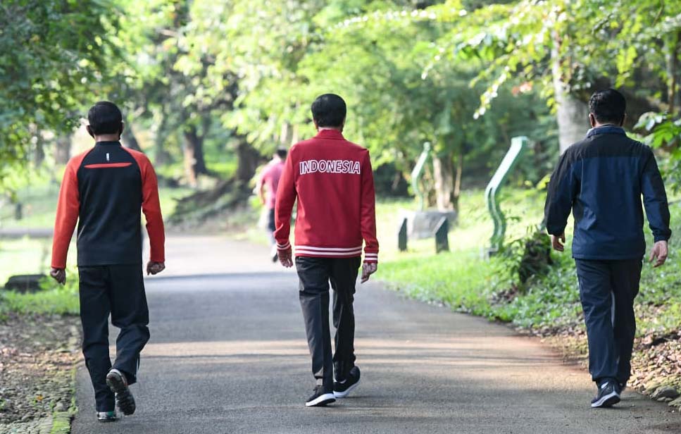 Presiden Jokowi Olahraga di Kompleks Istana Kepresidenan Bogor
