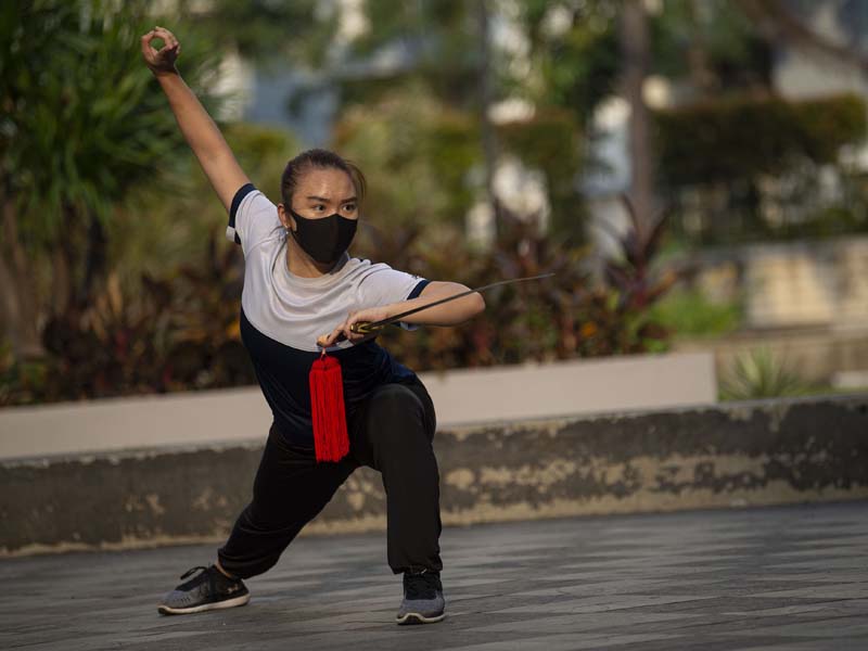 Latihan Atlet Wushu Saat Pandemi Covid-19