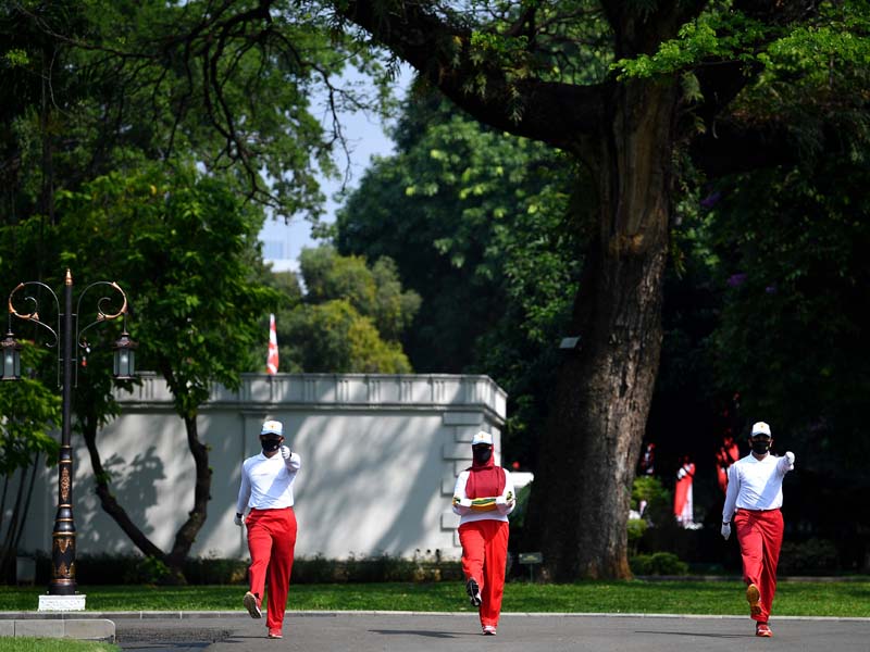 Simulasi Pengibaran Bendara HUT ke-37 RI