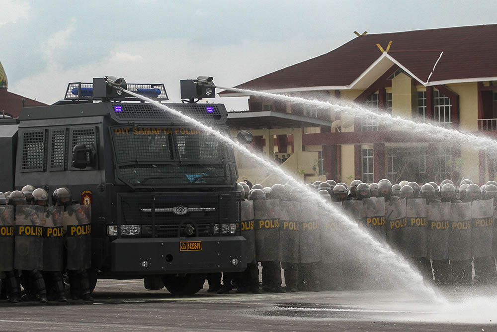 Simulasi Pengamanan Pilkada di Riau