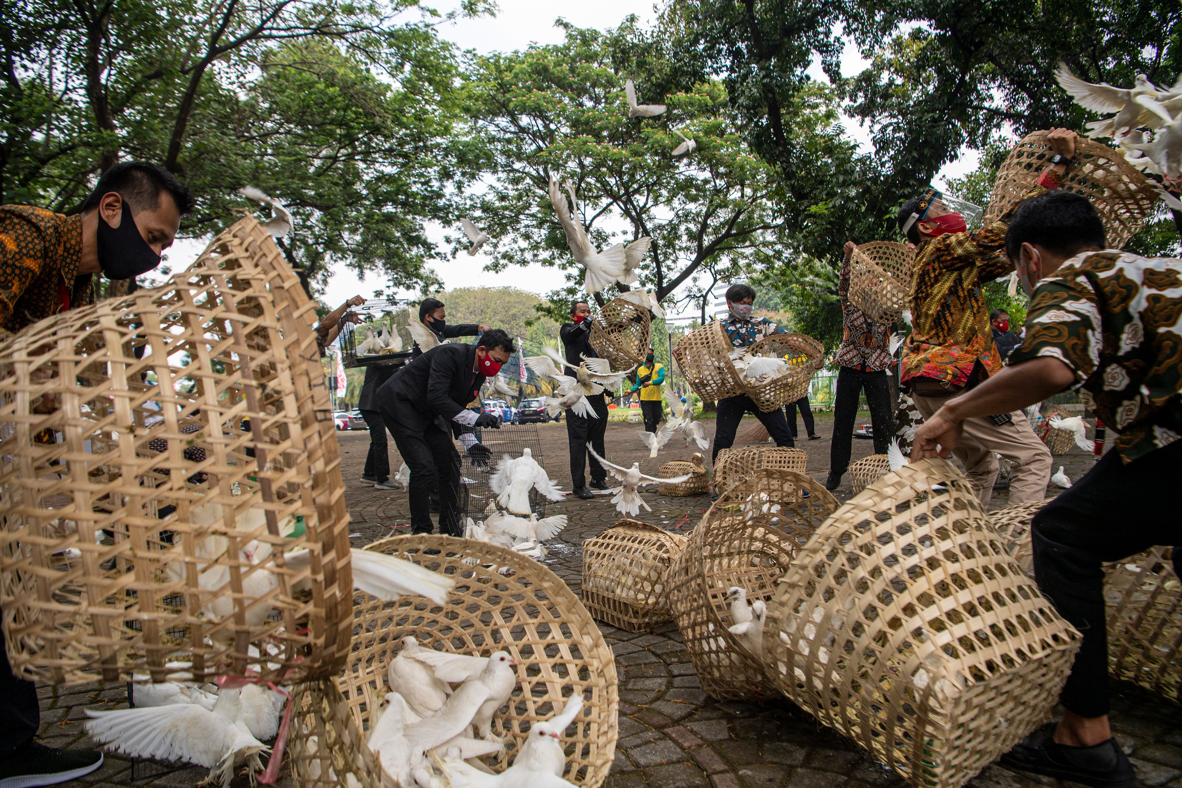Pelepasan Burung Merpati Peringatan HUR Ke-75 RI