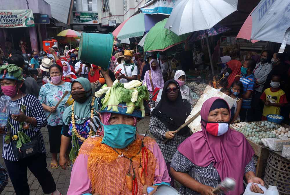 Aksi Pedagang Bebas Covid-19