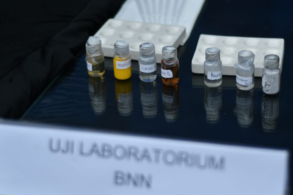 Pemusnahan Narkotika Sabu dan Ganja