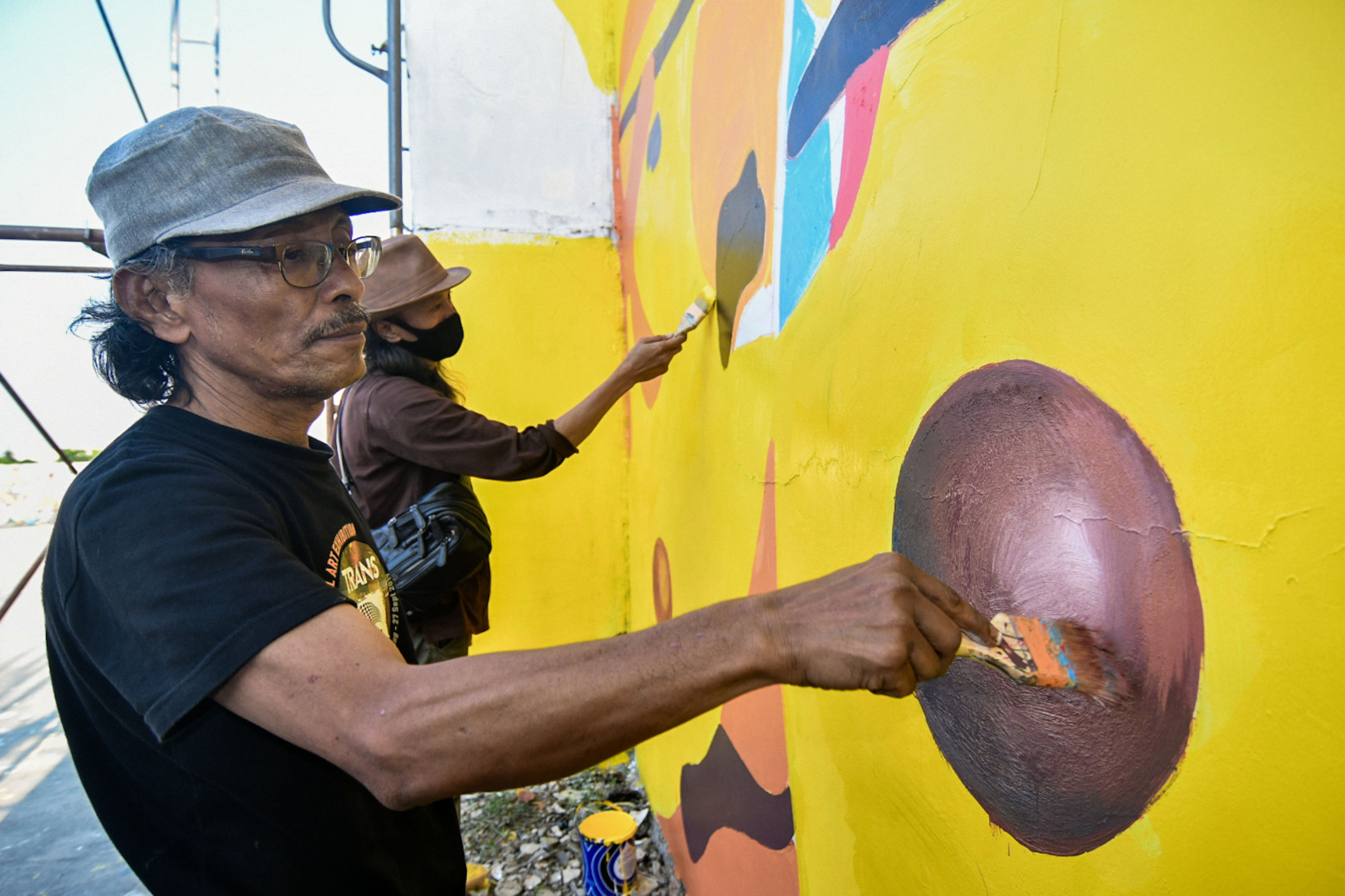Pembuatan Mural Peringatan HUT Ke-75 RI