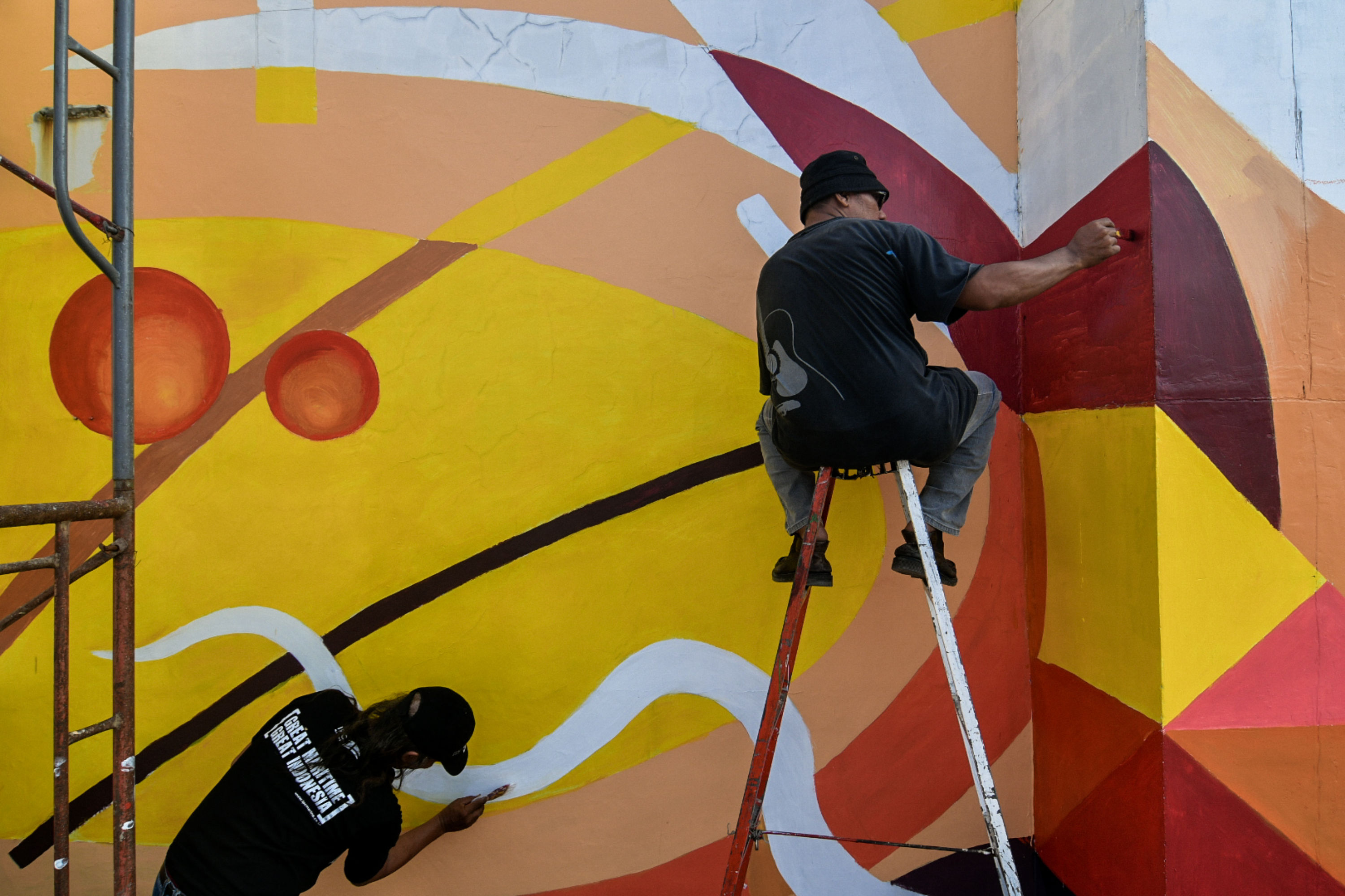 Pembuatan Mural Peringatan HUT Ke-75 RI