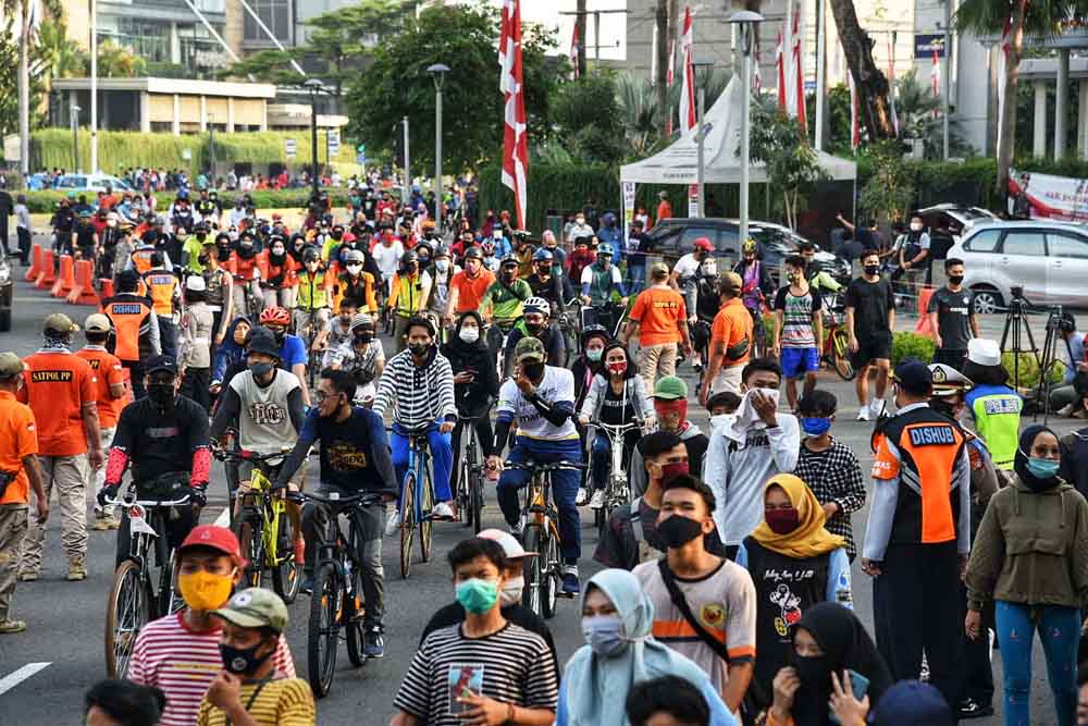 Kawasan Bundaran HI dan Jalan Thamrin Padat