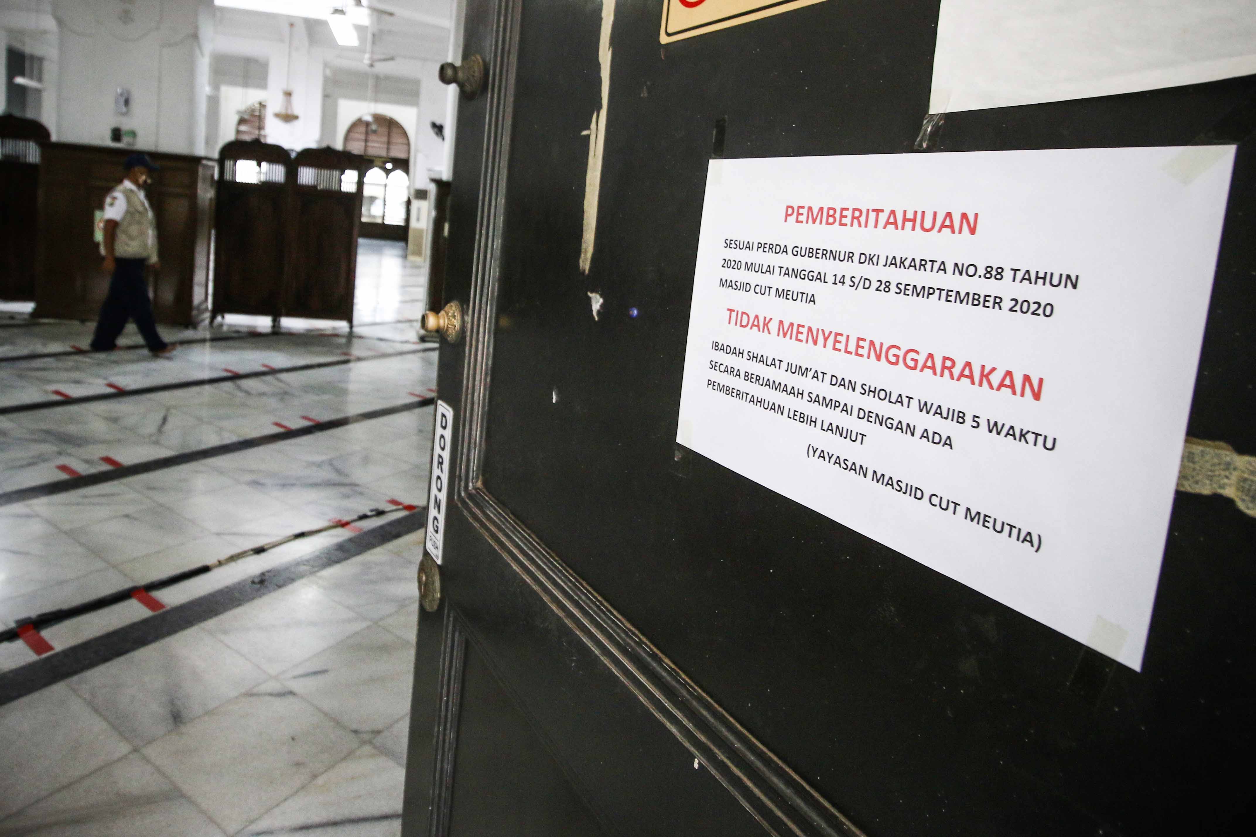 Masjid Cut Meutia Kembali Tutup Karena PSBB