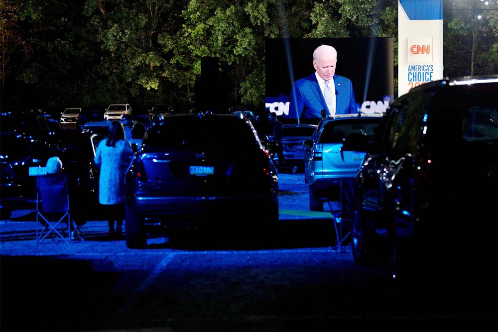 Joe Biden Gelar Kampanye Secara Drive-in