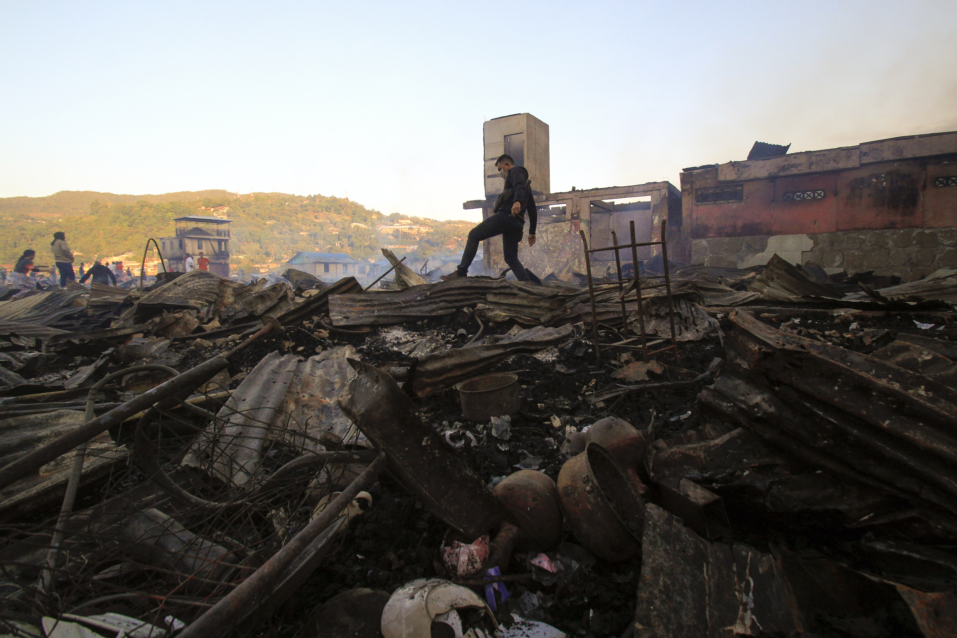 Sisa Kebakaran Dok IX Jayapura