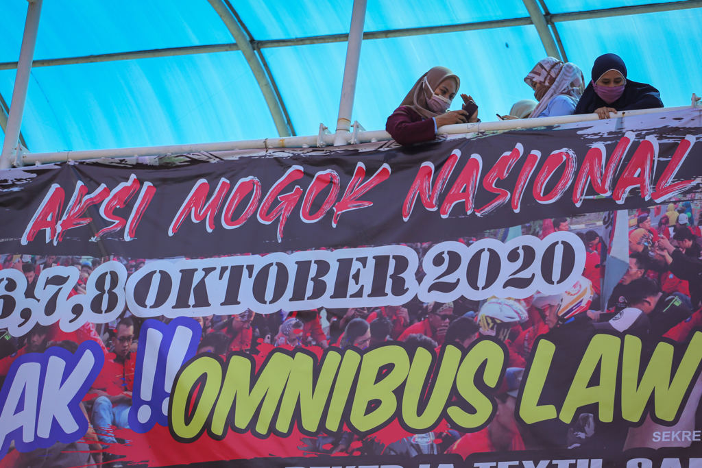 Aksi Mogok di Halaman Pabrik di Tangerang 