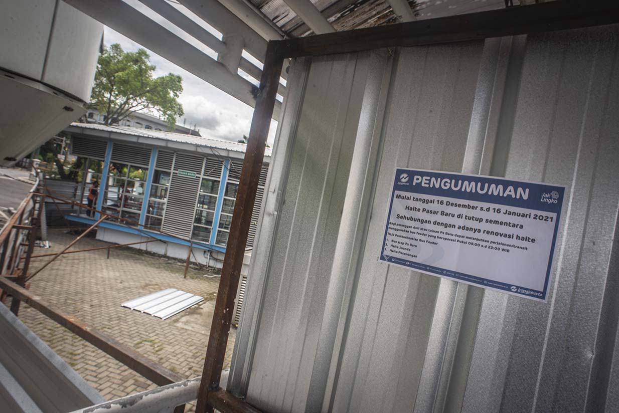 Penutupan Sementara Halte Pasar Baru