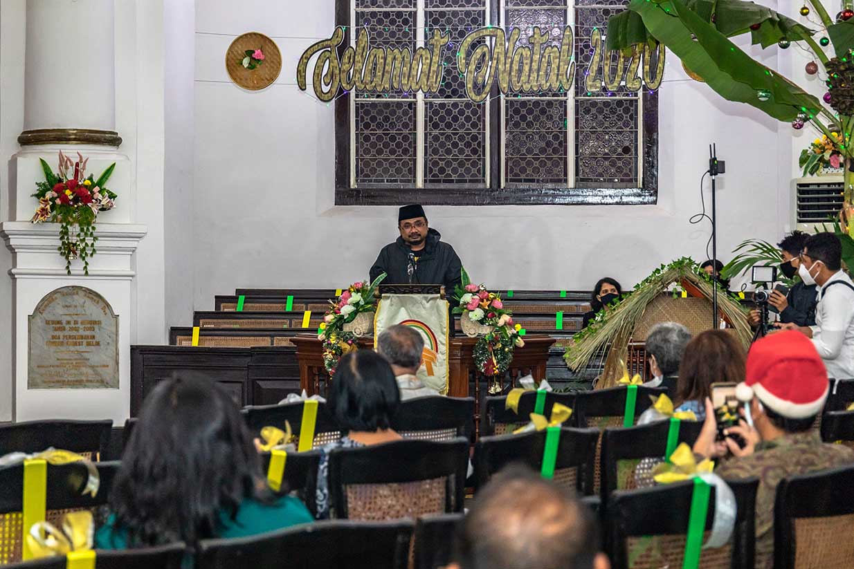 Menteri Agama Sambangi Gereja Blenduk di Malam Natal