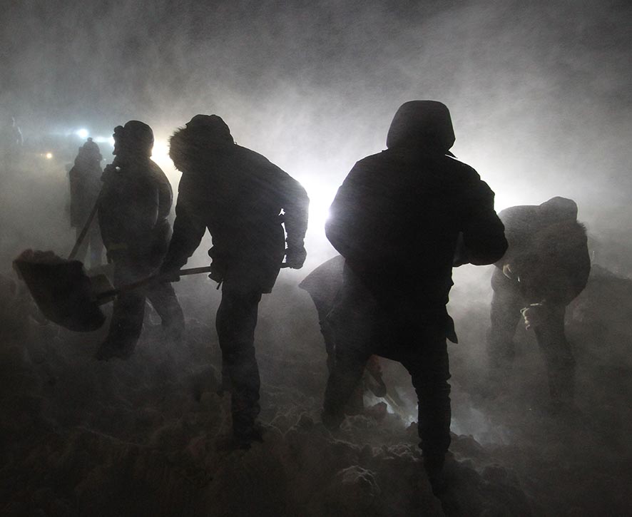 Longsor Salju di Kota Talnakh, Rusia