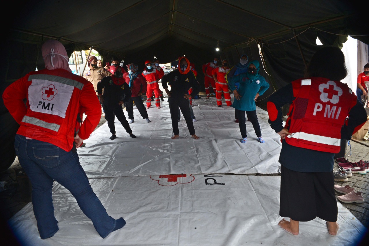 Aktifitas Relawan PMI Senam Pagi Bersama