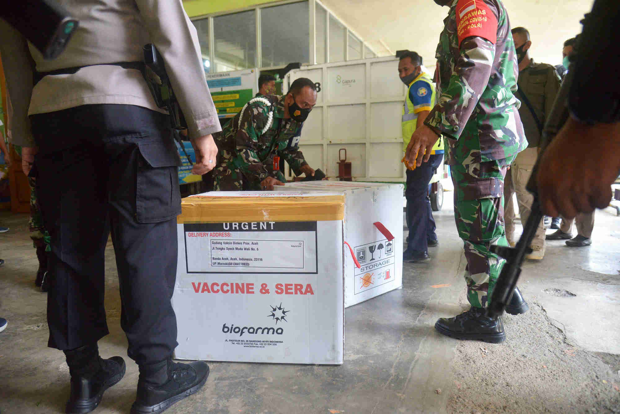 Kedatangan 14 ribu Vaksin Sinovac di Aceh Besar 