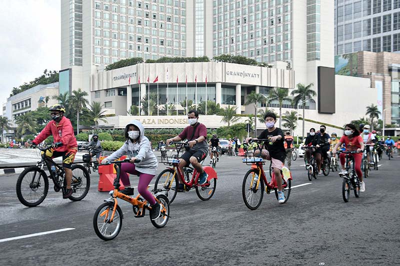 Warga Ramai Bersepeda di Jalan Thamrin-Sudirman 