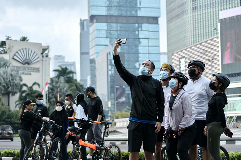 Warga Ramai Bersepeda di Jalan Thamrin-Sudirman 