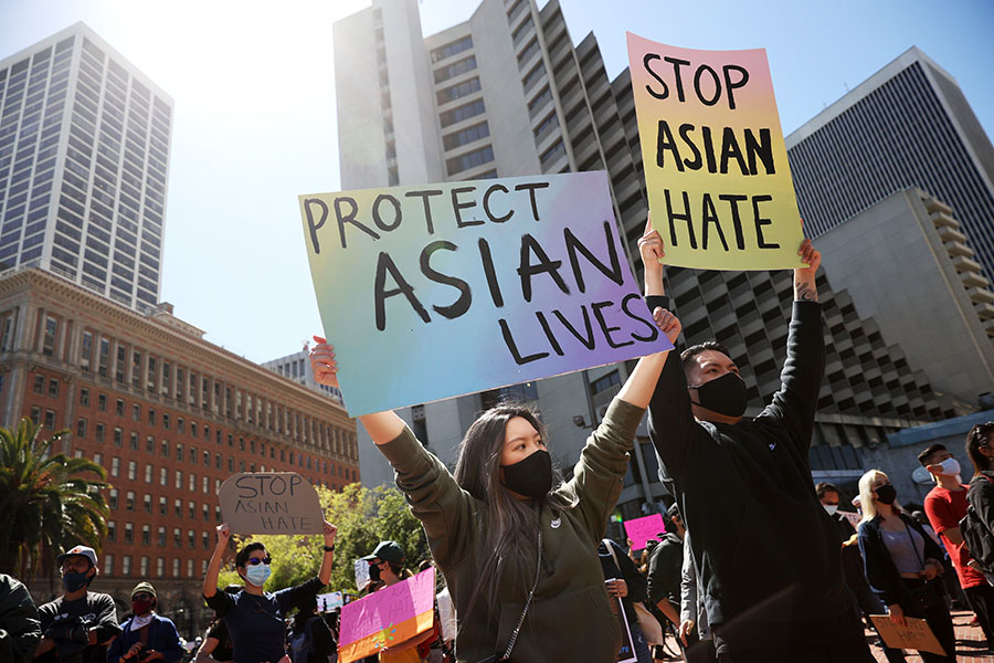Aksi Menentang Kebencian Terhadap Warga Asia di AS  
