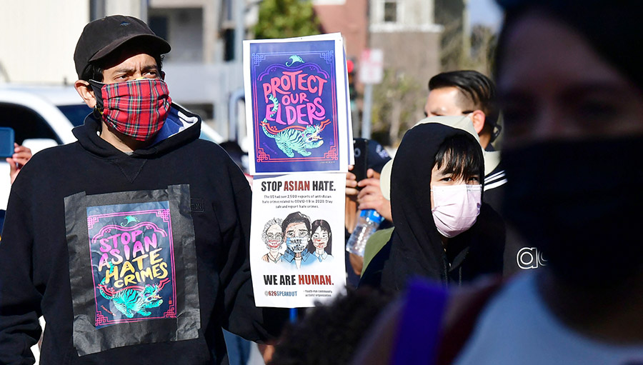 Aksi Menentang Kebencian Terhadap Warga Asia di AS  