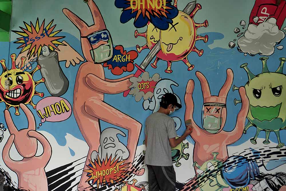 Mural Bertema Covid-19