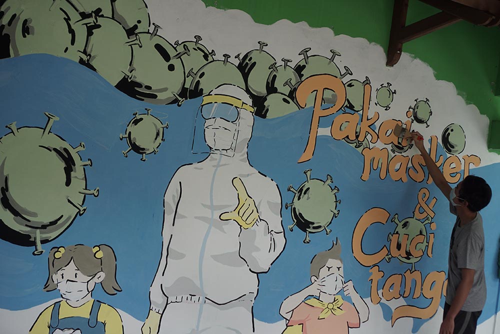 Mural Bertema Covid-19