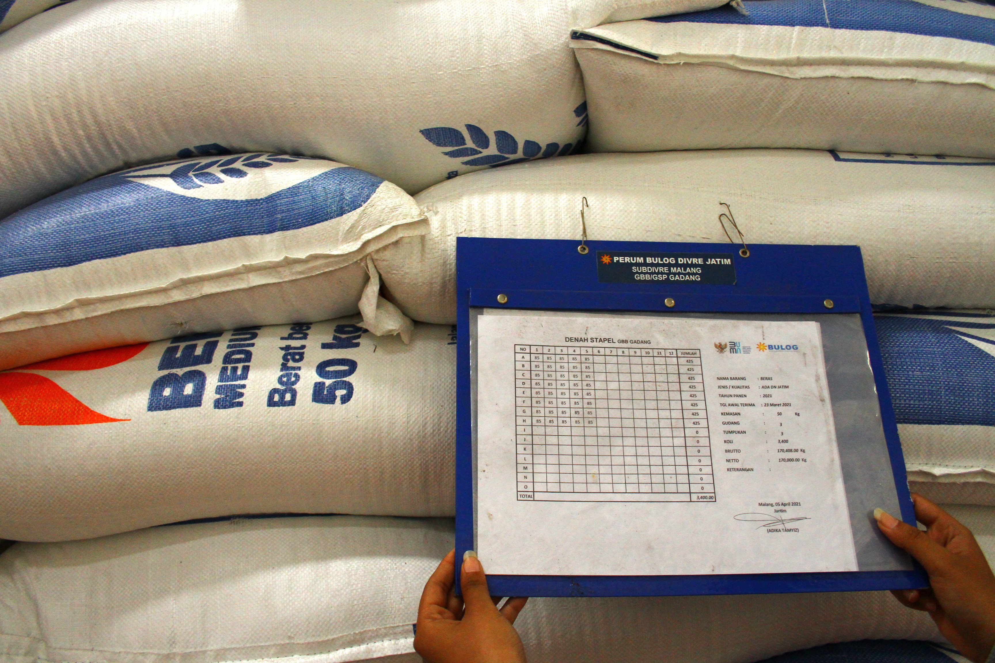 Persediaan Beras Jelang Lebaran di Malang