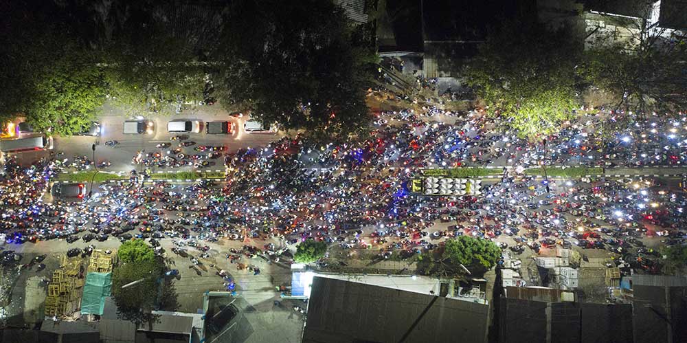 Ribuan Pemudik Motor Terjebak Macet Setelah Diputarbalik 