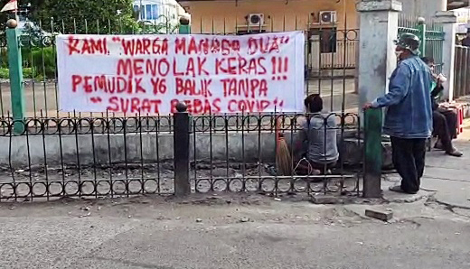 Warga Menolak Pemudik yang Kembali Tanpa Surat Bebas Covid-19