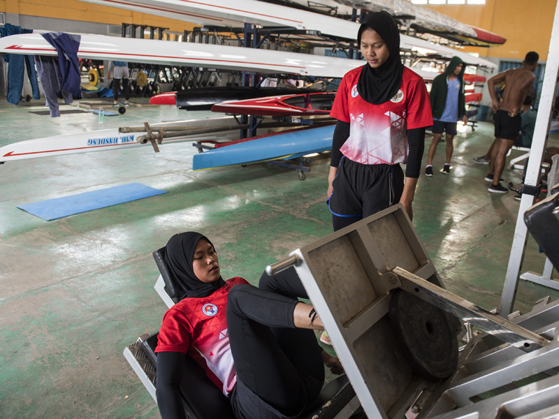 Latihan Atlet Dayung Jelang Olimpiade Tokyo