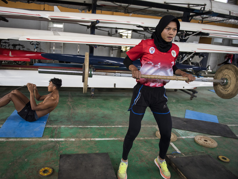 Latihan Atlet Dayung Jelang Olimpiade Tokyo