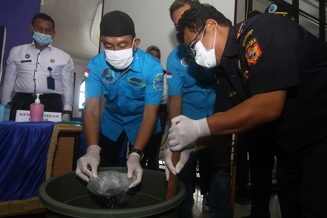 Pemusnahan Barang Bukti Sabu dari Malaysia 