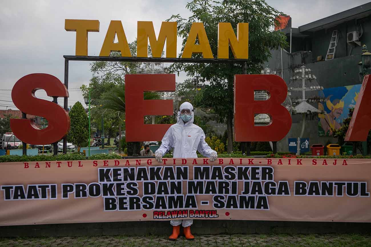 Aksi Ajakan Patuhi Protokol Kesehatan di Bantul