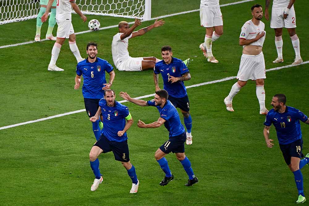 Selebrasi Tim Italia Setelah Menekuk Swiss 3-0 Dalam Laga UEFA EURO 2020