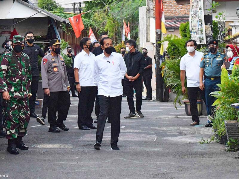 Jokowi Memantau Langsung Pelaksanaan PPKM Mikro
