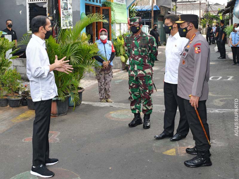 Jokowi Memantau Langsung Pelaksanaan PPKM Mikro