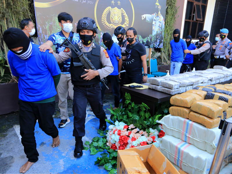 Rilis Pengungkapan Sindikat Ganja Di Aceh Tengah