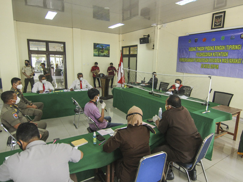 Sidang Tipiring PPKM Darurat Di Depok