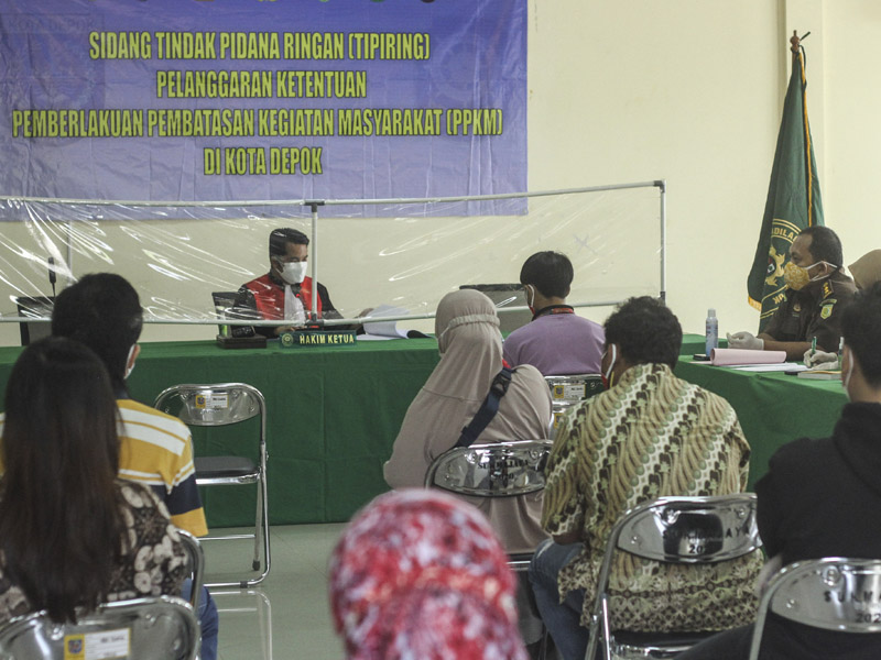 Sidang Tipiring PPKM Darurat Di Depok