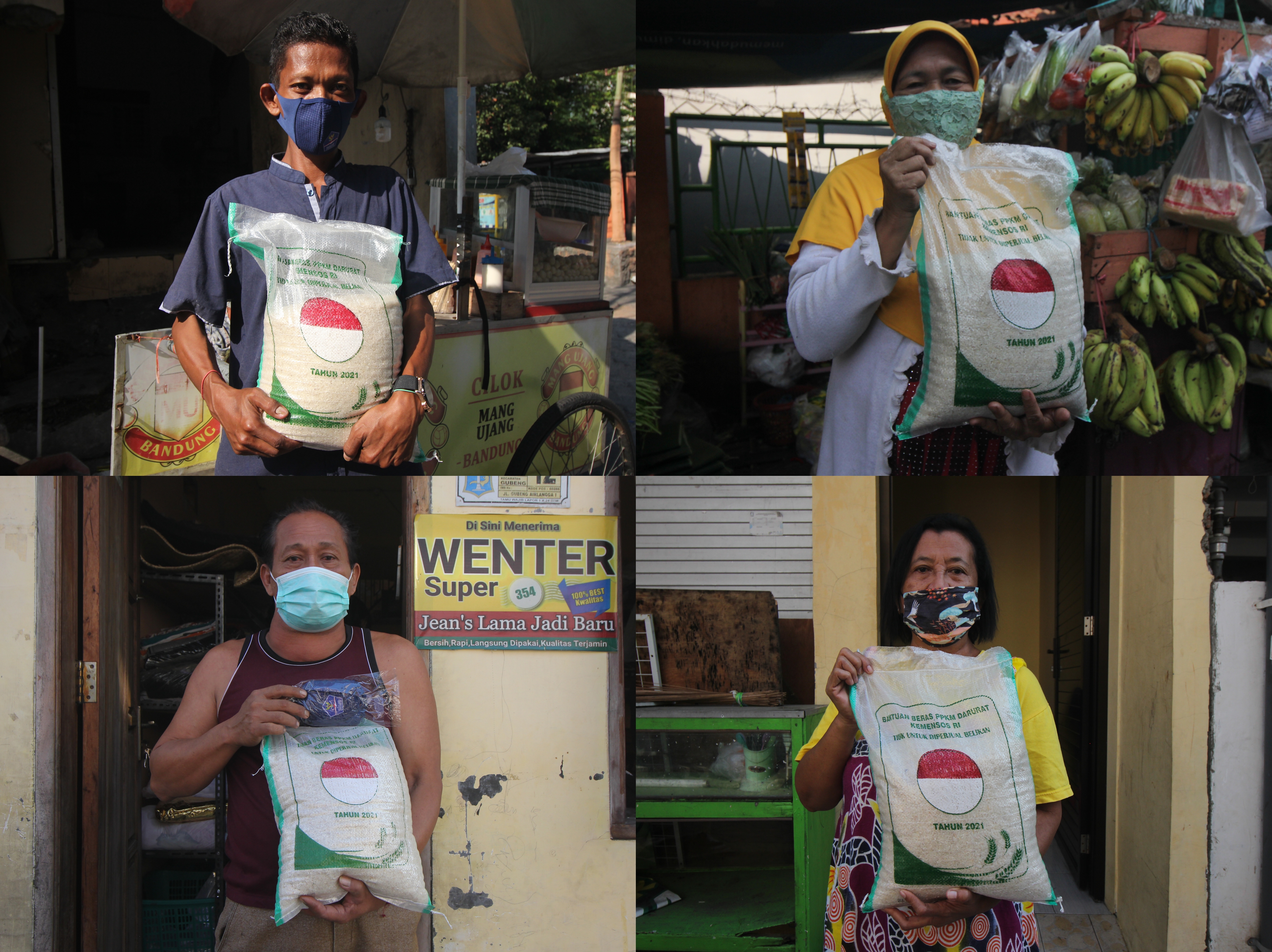 Pembagian Bantuan Beras di Jawa Timur