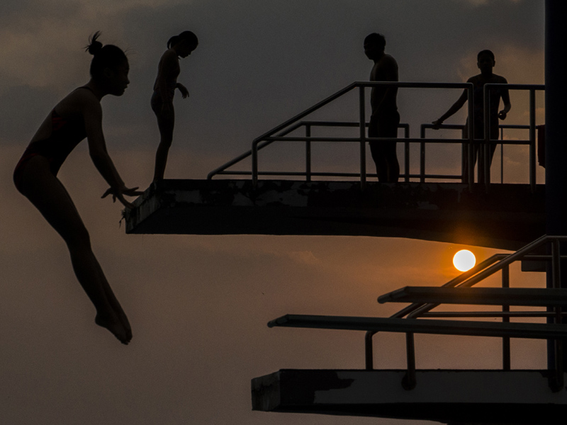 Latihan Cabor Loncat Indah Jabar