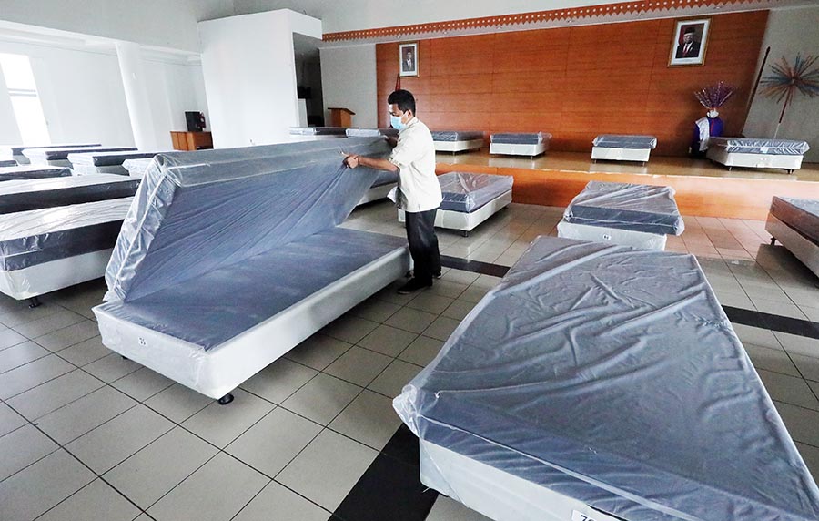 Ruang Isolasi Pasien OTG Covid-19 di Kantor Wali Kota Jakarta Utara