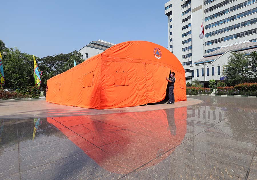 Ruang Isolasi Pasien OTG Covid-19 di Kantor Wali Kota Jakarta Utara