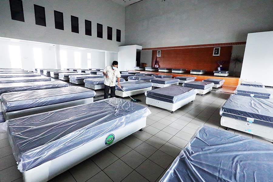 Ruang Isolasi Pasien OTG Covid-19 di Kantor Wali Kota Jakarta Utara