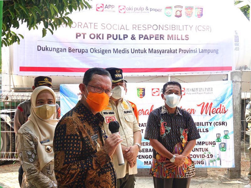 Pemprov Lampung Terima Bantuan Oksigen Cair dari Sinar Mas